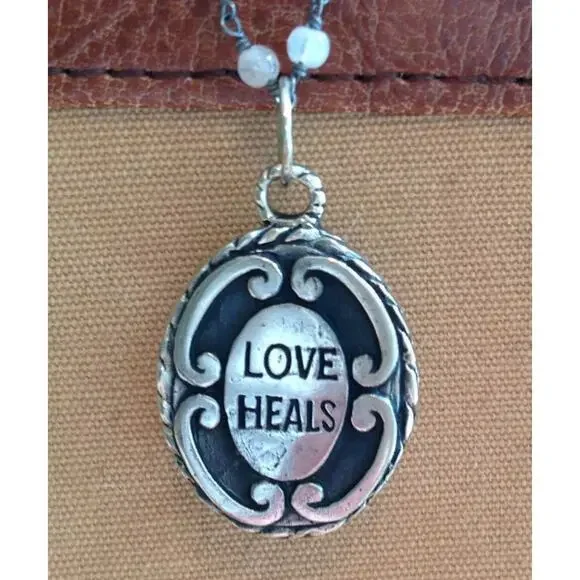 Love Heals Faceted Cabochon Crystal Rosary Brocade Charm w/plain Ring LH46 - Picture 2 of 3